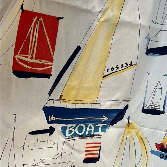 Nautical sailboat Americana boating shower curtain cotton - Picture 2 of 9